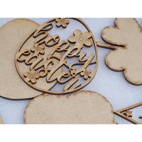 New Lot Wood Die Cut Laser Embellishment Crafts Homeschool Scrapbook 41 pcs - Picture 8 of 10